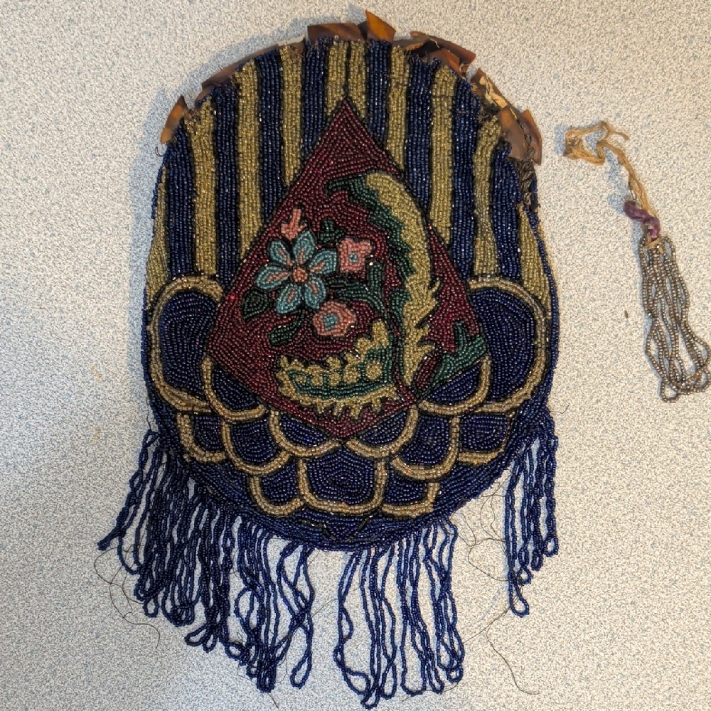 Vintage Beaded Fringe Purse 1920s Flapper Era
